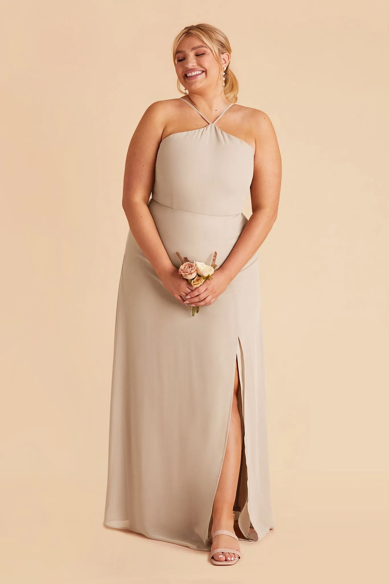 Juliet Chiffon Dress - Neutral Champagne sold by Birdy Grey product image thumbnail 2