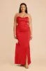 Anne Matte Satin Dress - Ruby Red sold by Birdy Grey