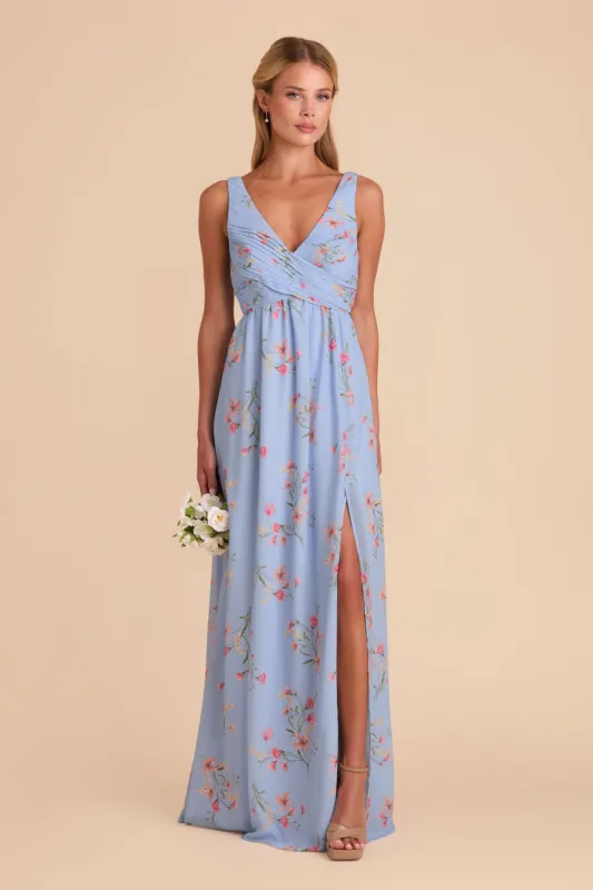 Laurie Empire Dress - Periwinkle Blue Le Fleur sold by Birdy Grey