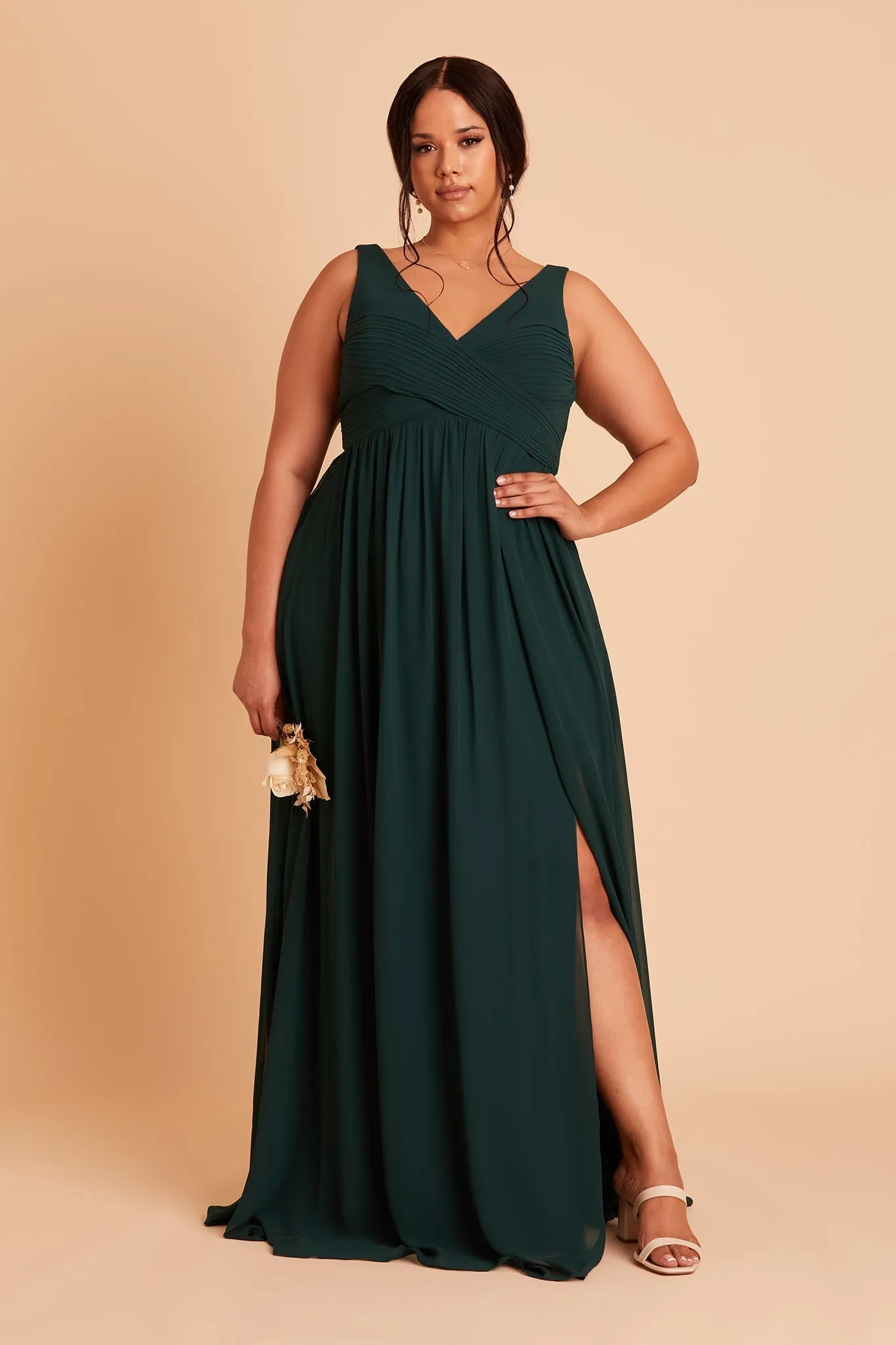 Laurie Empire Dress - Emerald sold by Birdy Grey