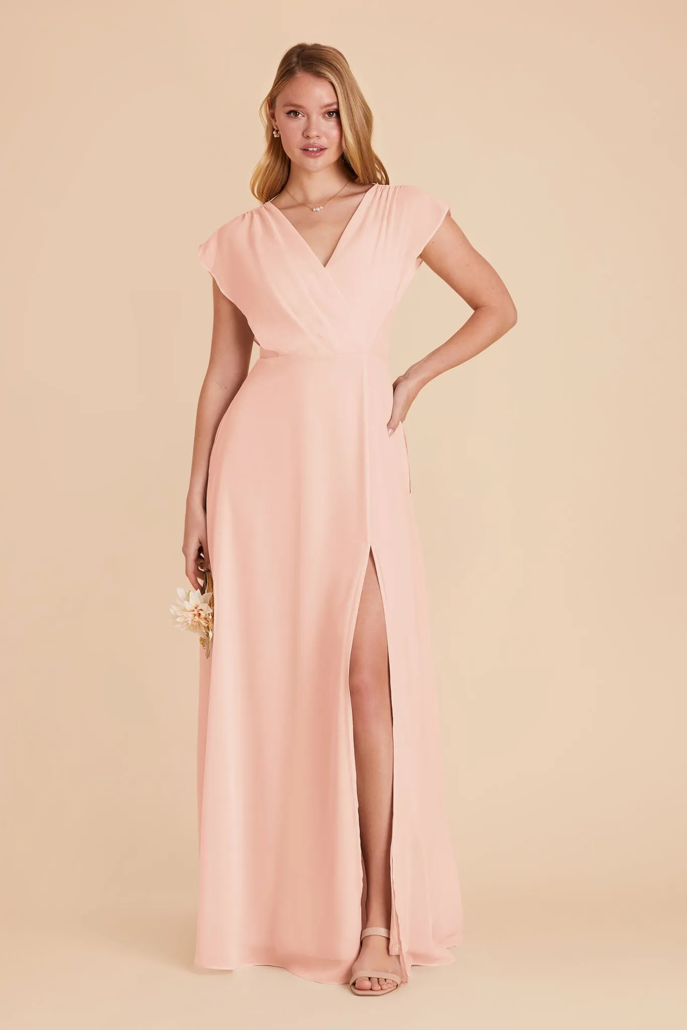 Violet Chiffon Dress - Blush Pink sold by Birdy Grey product image thumbnail 5