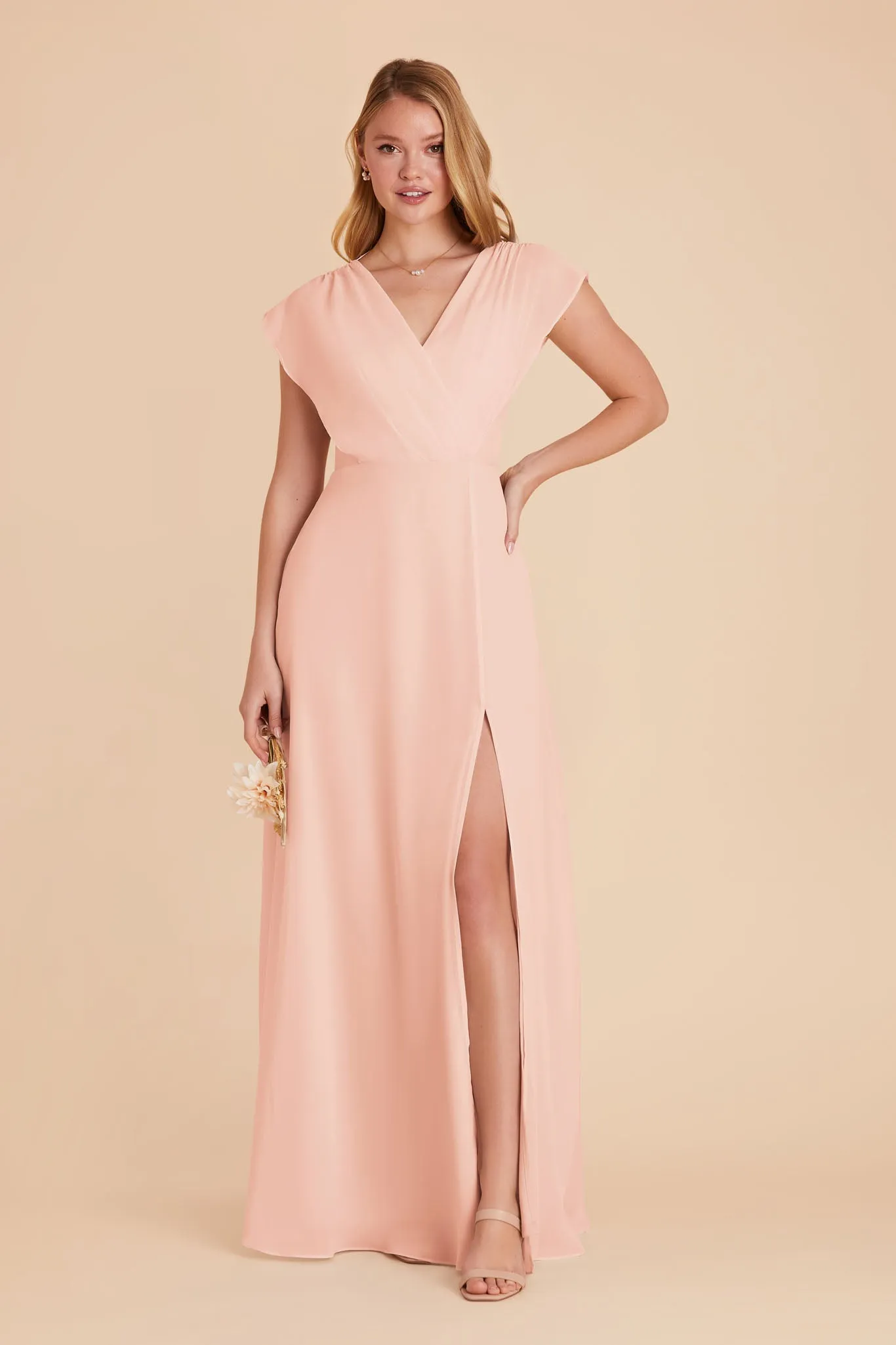 Violet Chiffon Dress - Blush Pink sold by Birdy Grey product image thumbnail 4