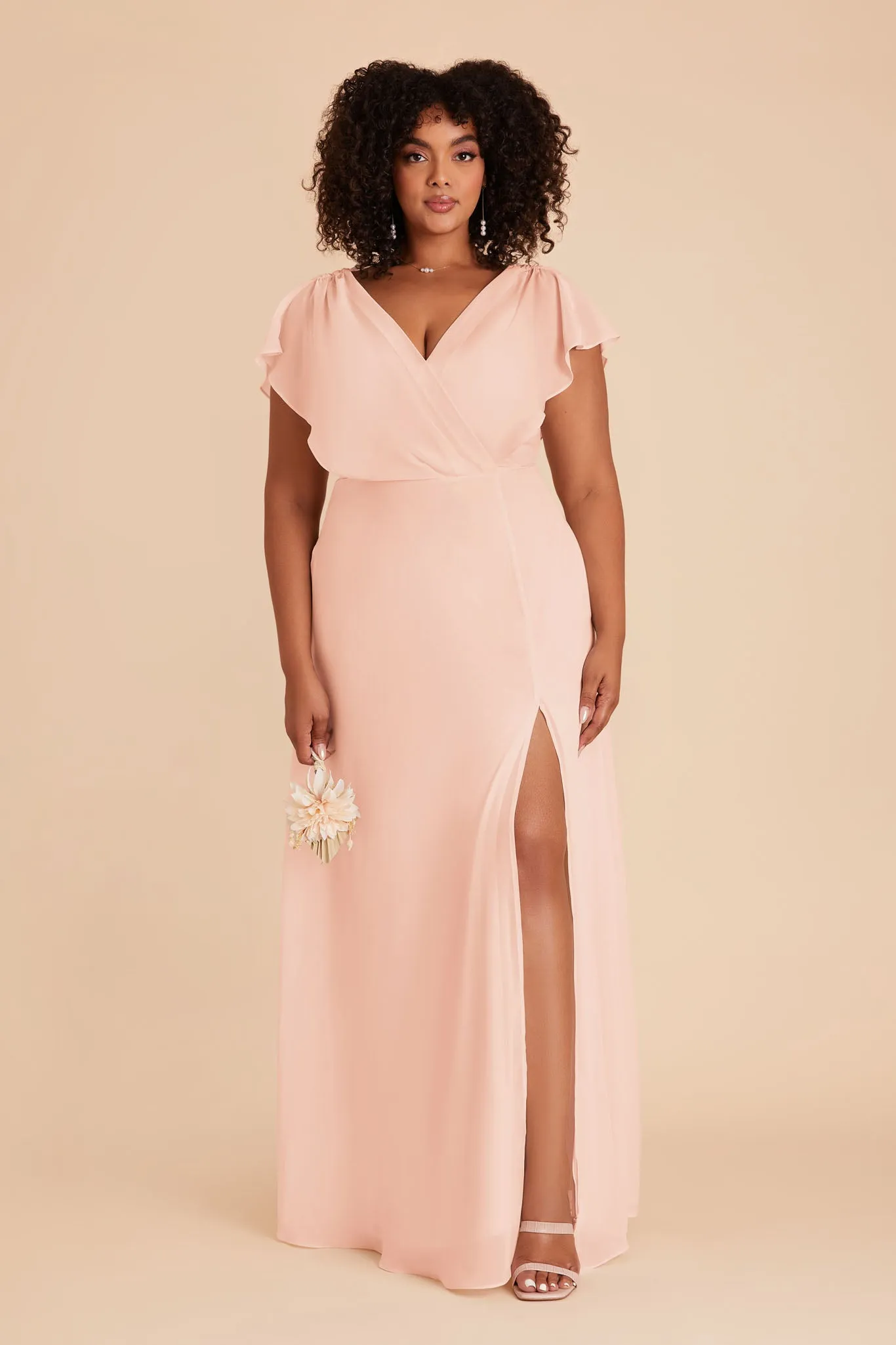 Violet Chiffon Dress - Blush Pink sold by Birdy Grey product image thumbnail 2