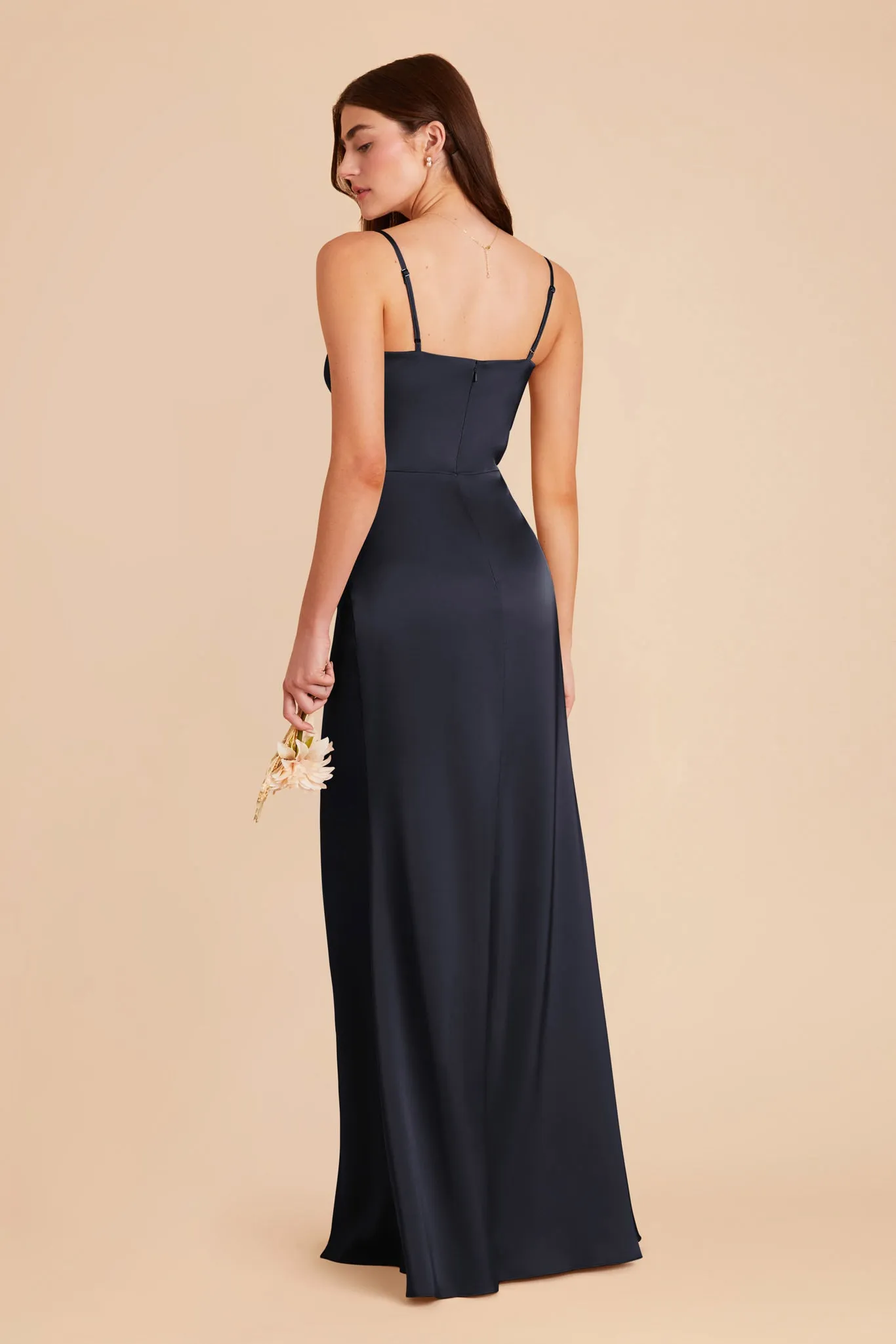 Jennifer Matte Satin Dress - Navy sold by Birdy Grey product image thumbnail 5