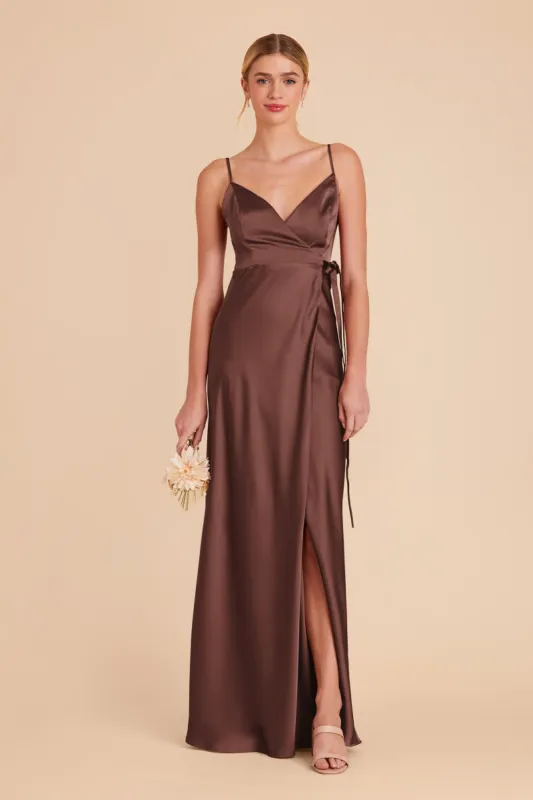 Cindy Matte Satin Dress - Chocolate Brown sold by Birdy Grey
