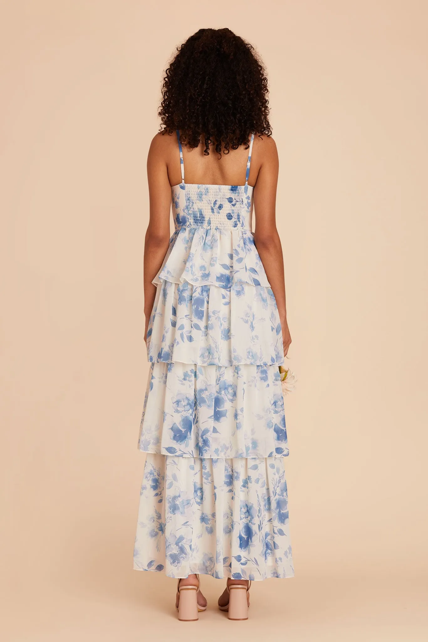 Lola Chiffon Dress - Blue Rococo Floral sold by Birdy Grey product image thumbnail 5