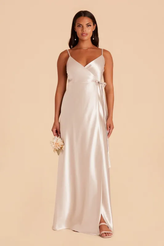 Cindy Shiny Satin Dress - Champagne sold by Birdy Grey