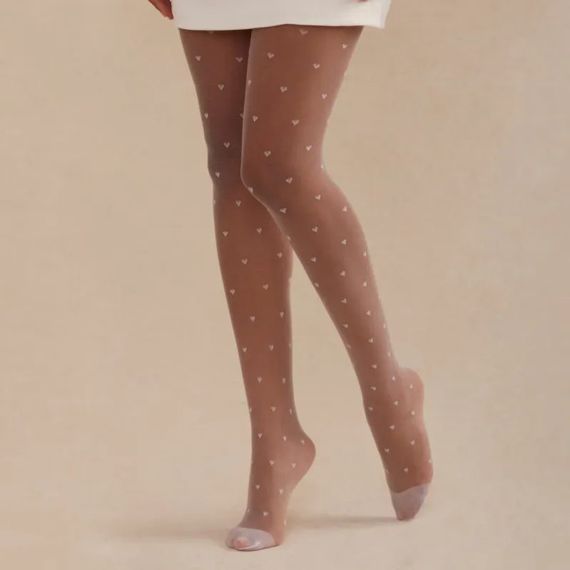 Heart Tights - White sold by Birdy Grey