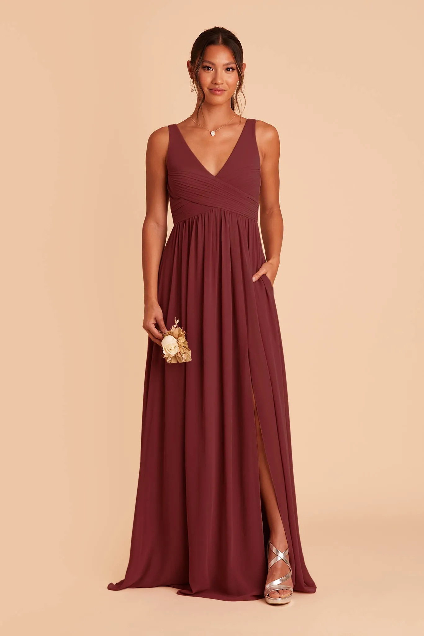 Laurie Empire Dress - Rosewood sold by Birdy Grey product image thumbnail 5