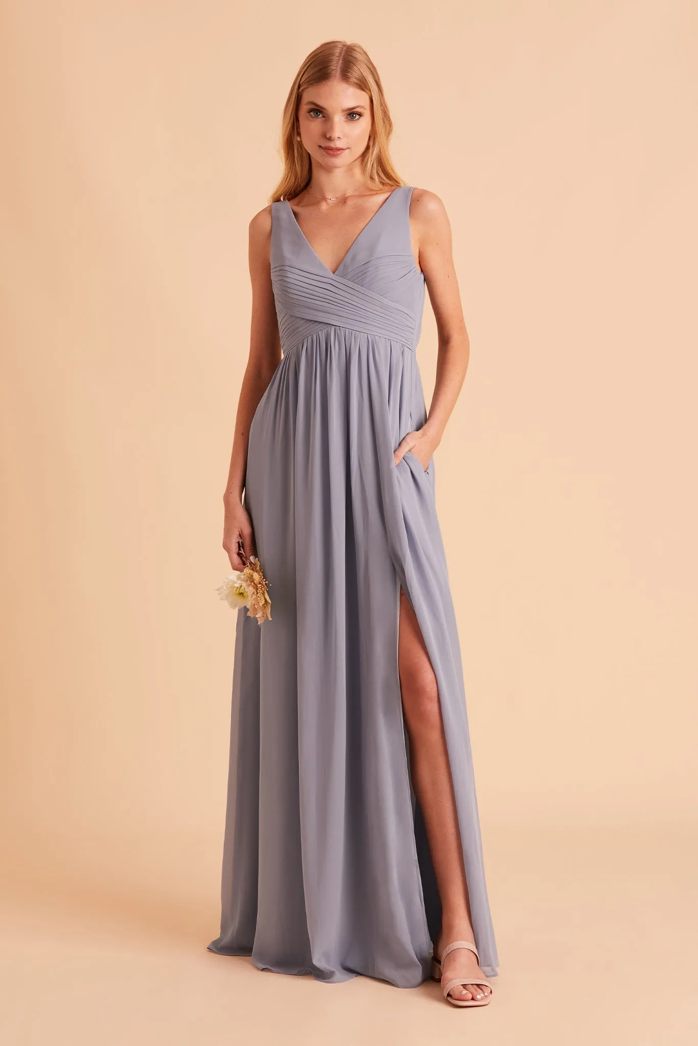 Laurie Empire Dress - Dusty Blue sold by Birdy Grey product image thumbnail 3