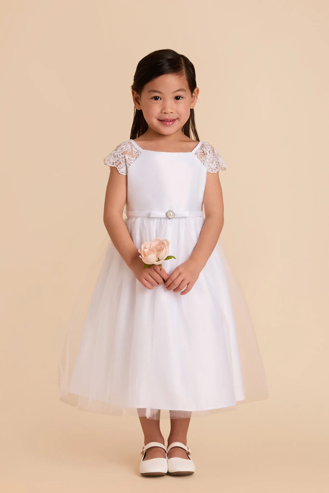 Lily Flower Girl Dress - White sold by Birdy Grey