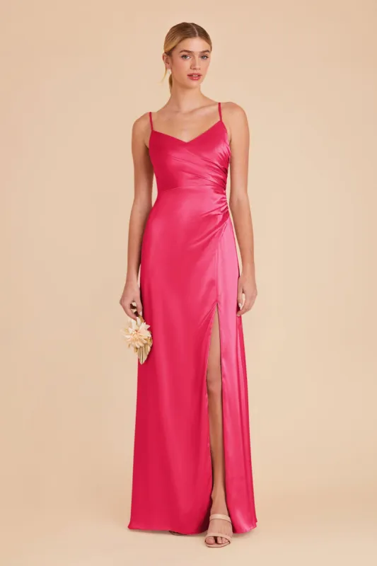 Catherine Matte Satin Dress - Fuchsia sold by Birdy Grey