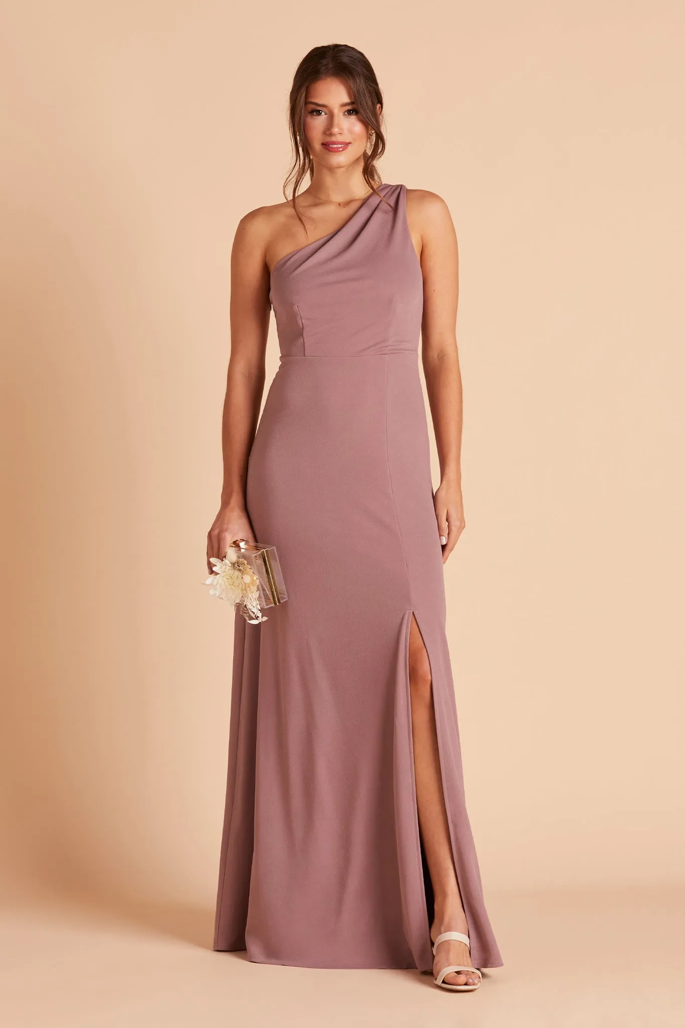 Kira Crepe Dress - Dark Mauve sold by Birdy Grey