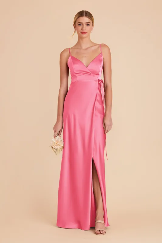 Cindy Matte Satin Dress - Bon Bon Pink sold by Birdy Grey