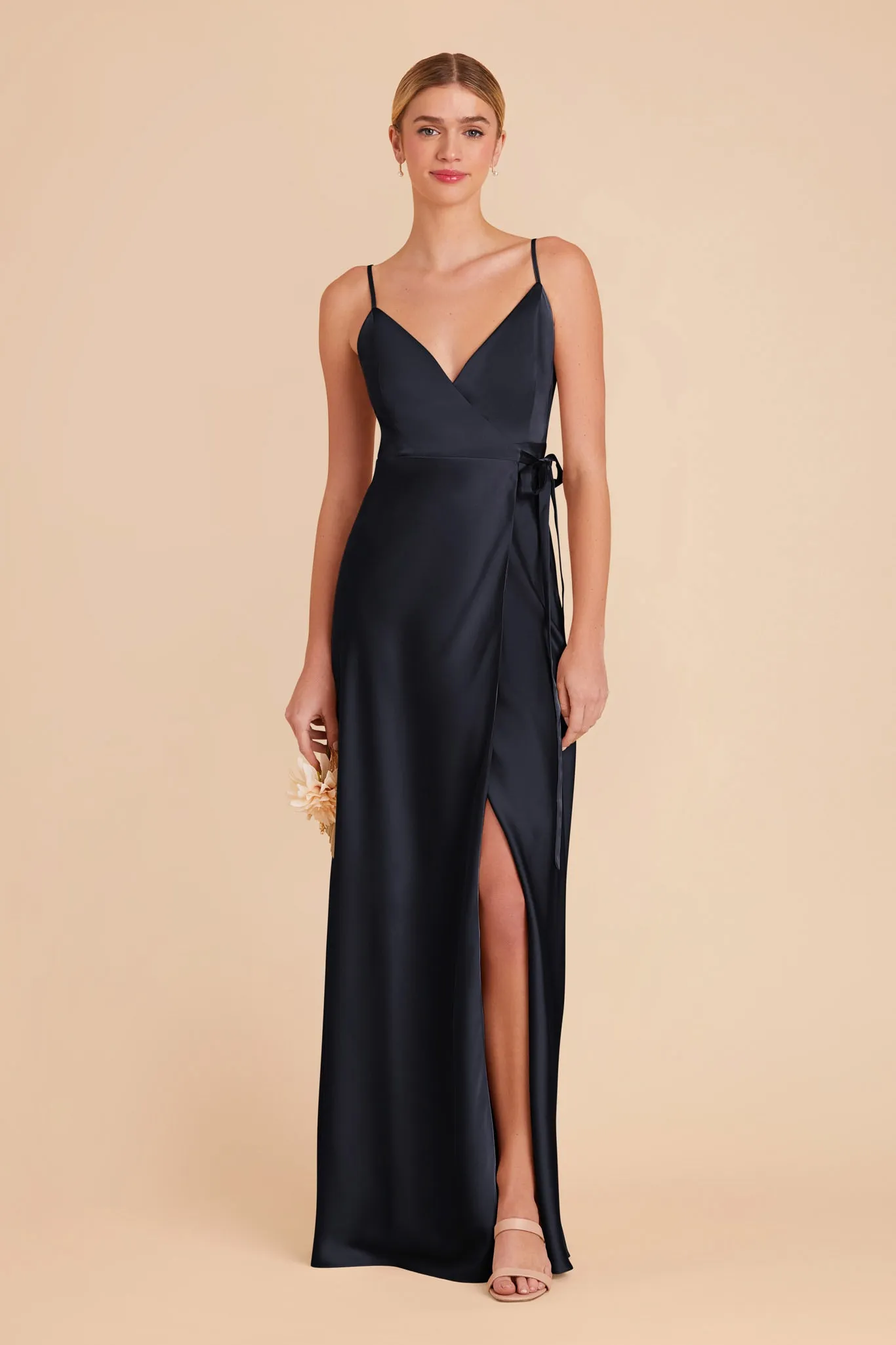 Cindy Matte Satin Dress - Navy sold by Birdy Grey