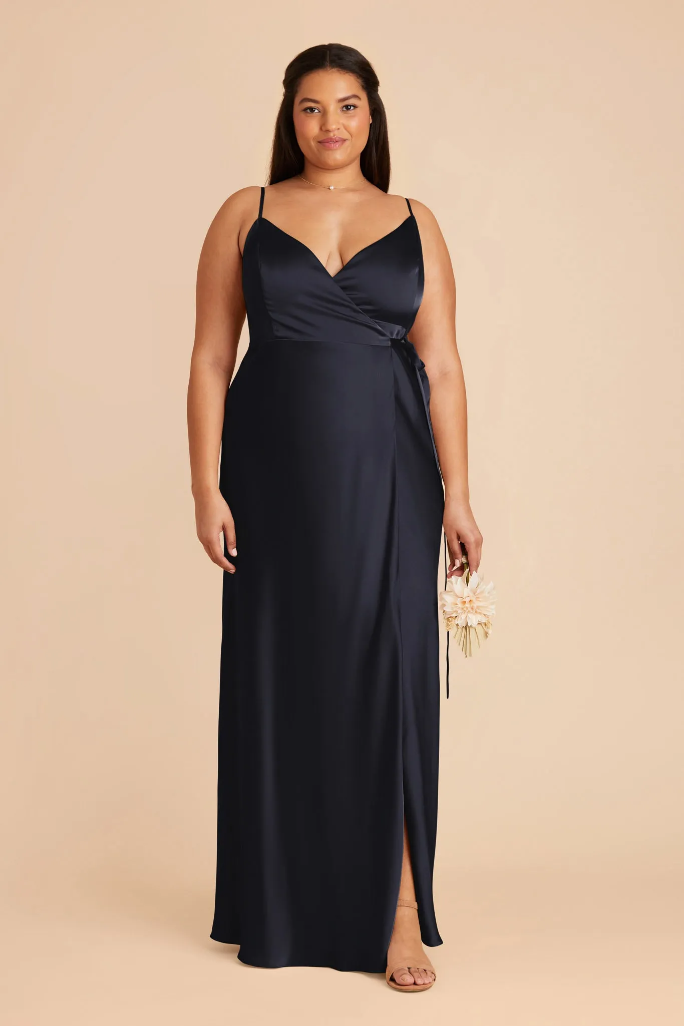 Cindy Matte Satin Dress - Navy sold by Birdy Grey product image thumbnail 2