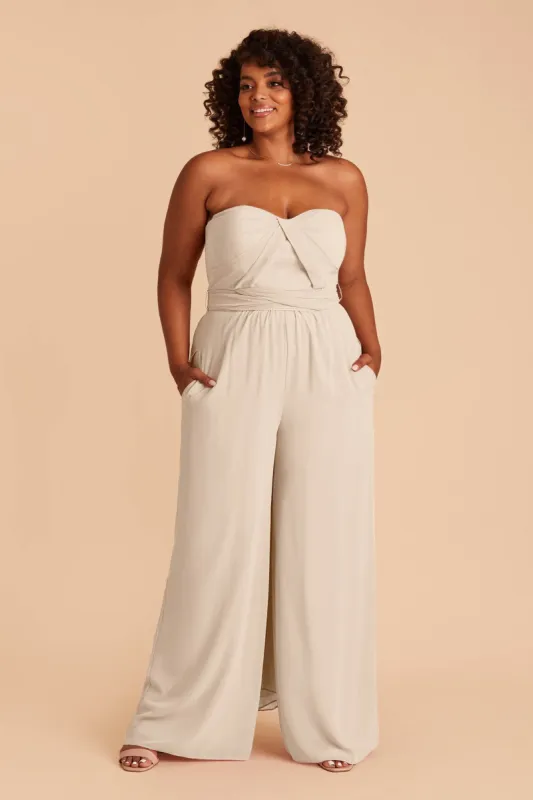 Gigi Convertible Jumpsuit - Neutral Champagne sold by Birdy Grey