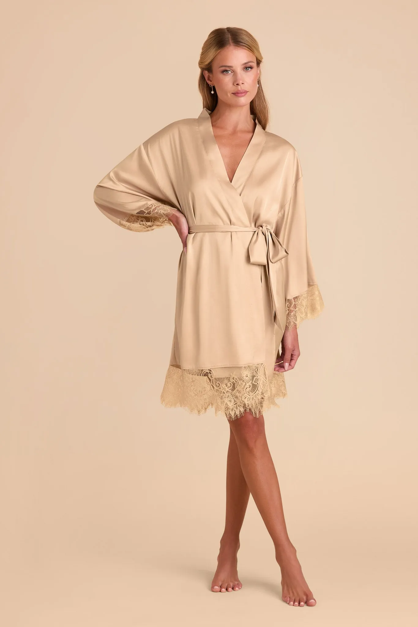 Claudette Lace Robe - Champagne sold by Birdy Grey product image thumbnail 3