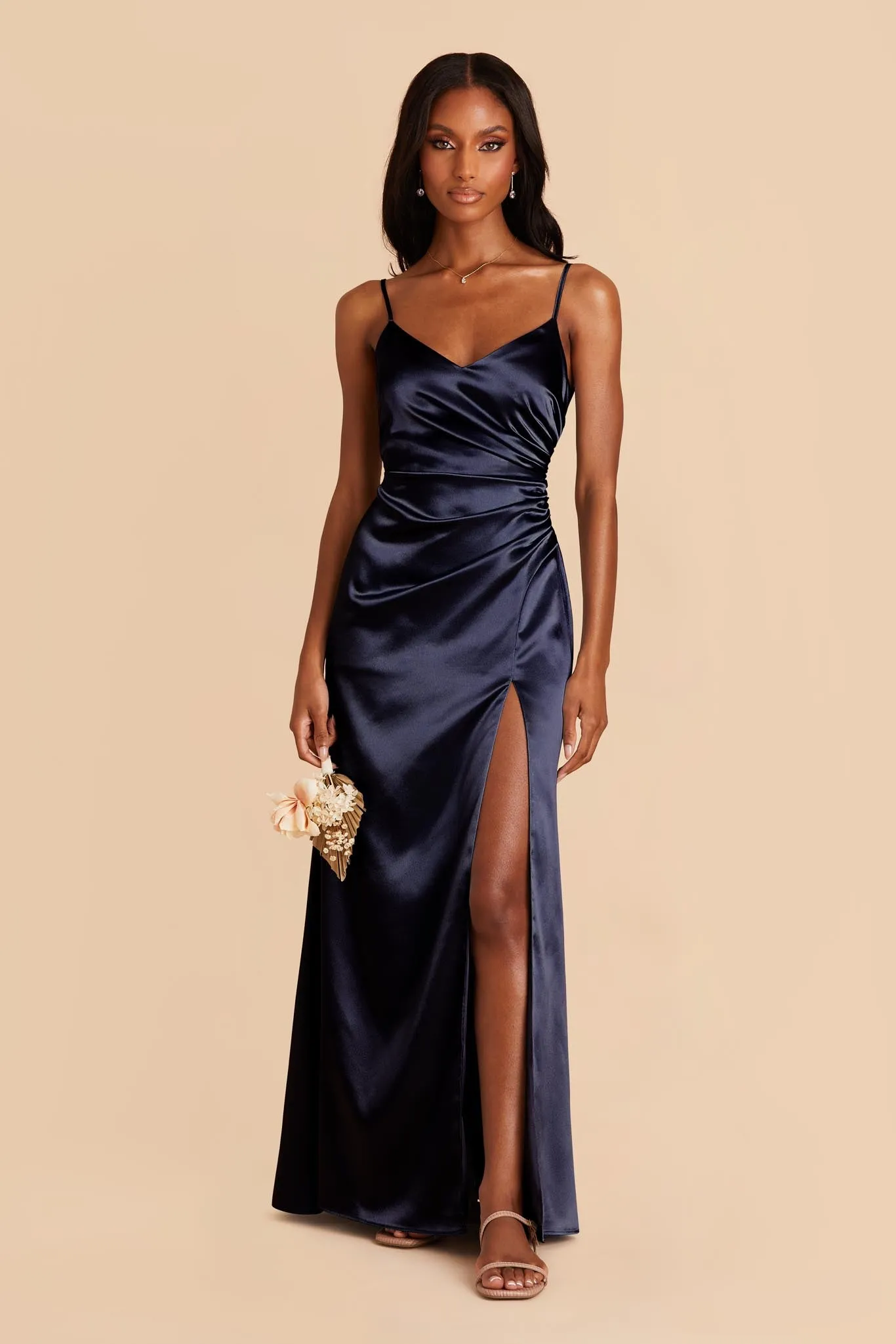 Catherine Shiny Satin Dress - Navy sold by Birdy Grey product image thumbnail 3