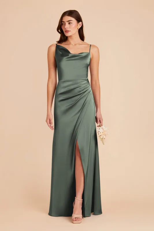 Jennifer Matte Satin Dress - Eucalyptus sold by Birdy Grey