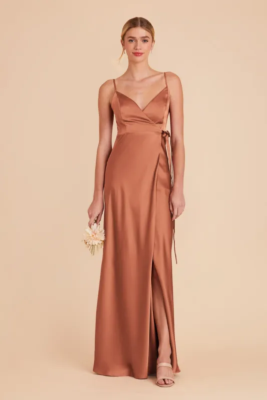 Cindy Matte Satin Dress - Terracotta sold by Birdy Grey