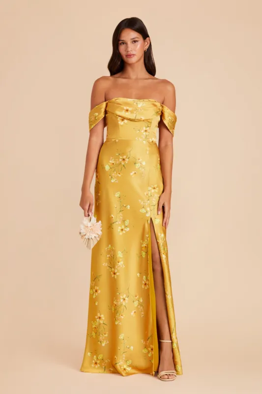 Mia Matte Satin Convertible Dress - Marigold Le Fleur sold by Birdy Grey