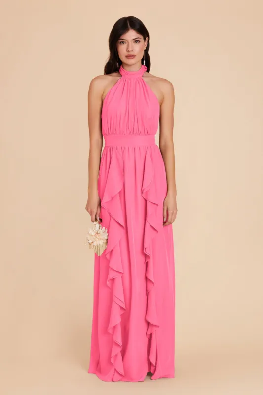 Joyce Chiffon Dress - Bon Bon Pink sold by Birdy Grey