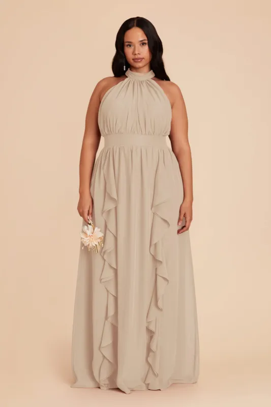 Joyce Chiffon Dress - Almond sold by Birdy Grey