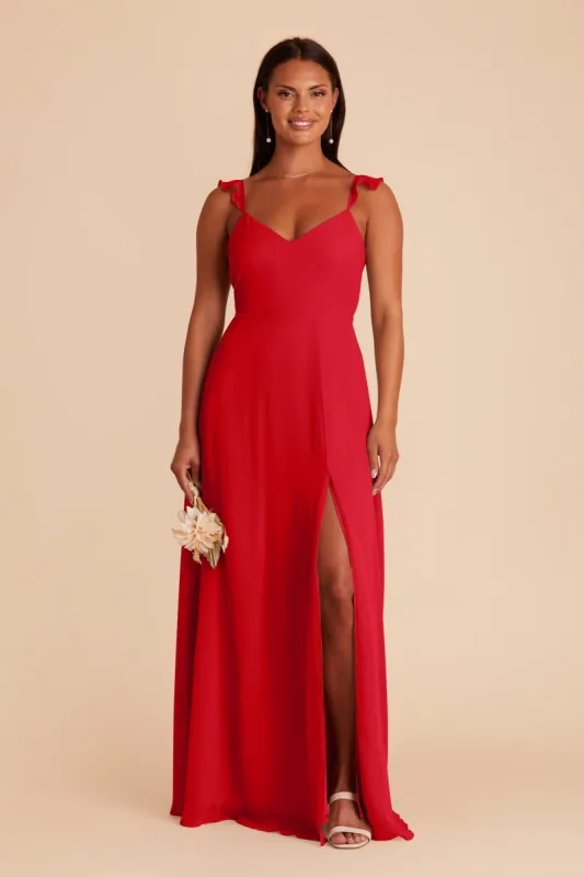 Doris Chiffon Dress - Ruby Red sold by Birdy Grey