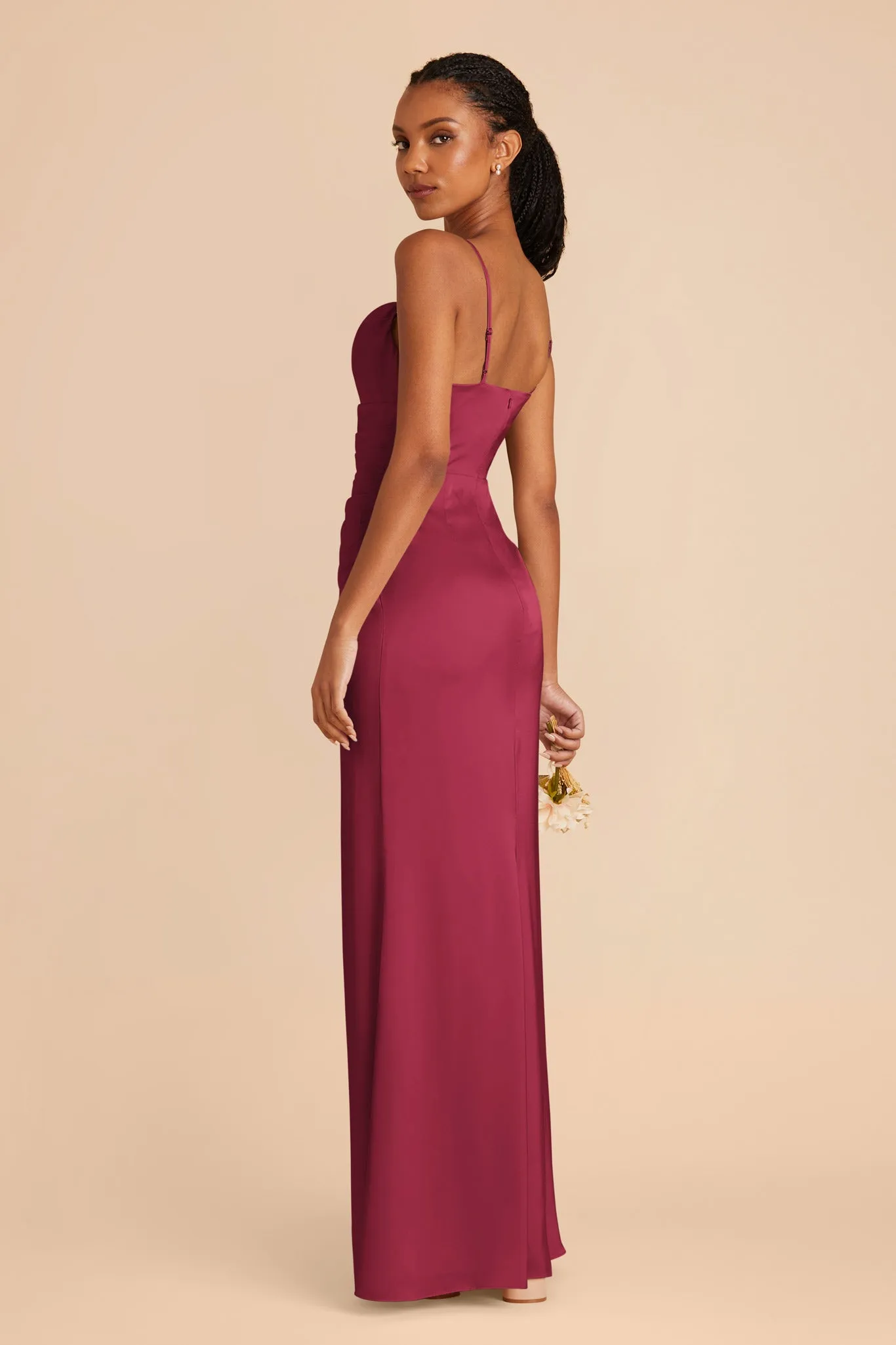Lydia Matte Satin Dress - Berry sold by Birdy Grey product image thumbnail 4
