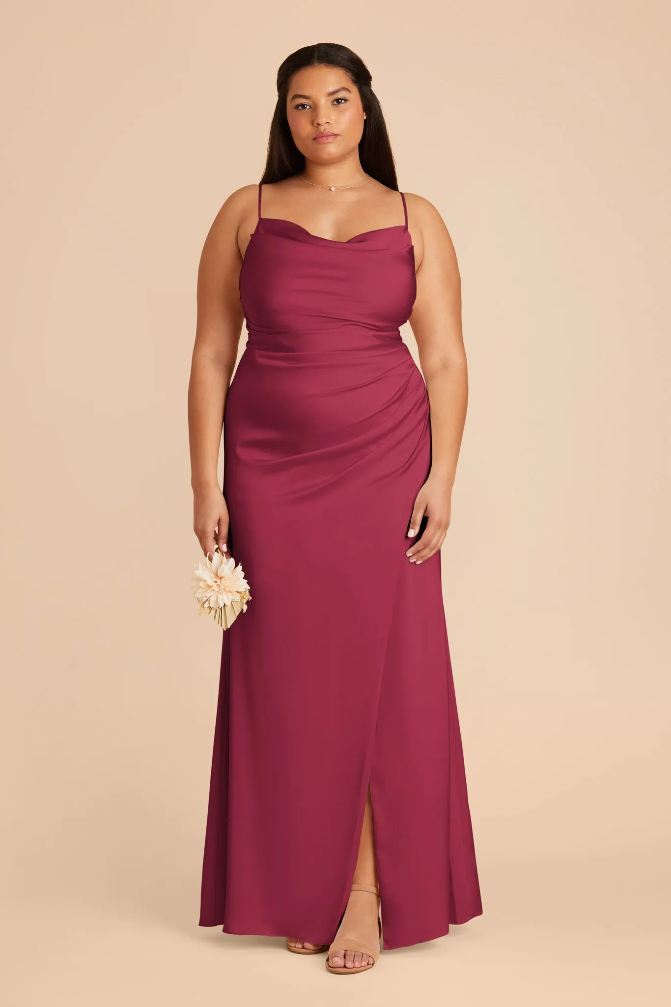 Lydia Matte Satin Dress - Berry sold by Birdy Grey product image thumbnail 2
