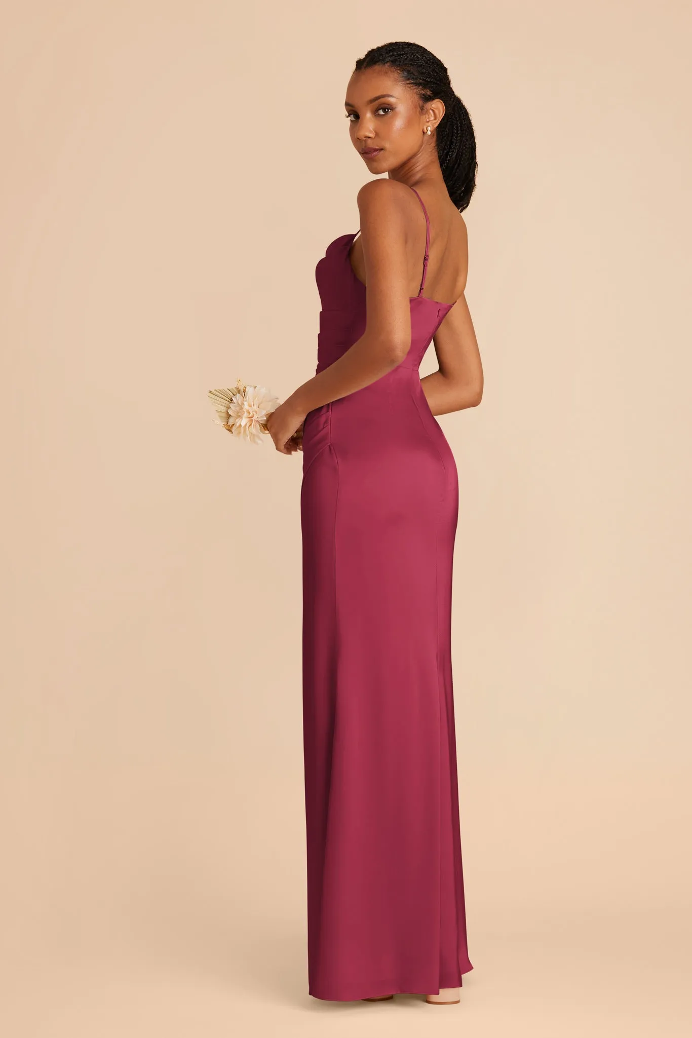Lydia Matte Satin Dress - Berry sold by Birdy Grey product image thumbnail 5