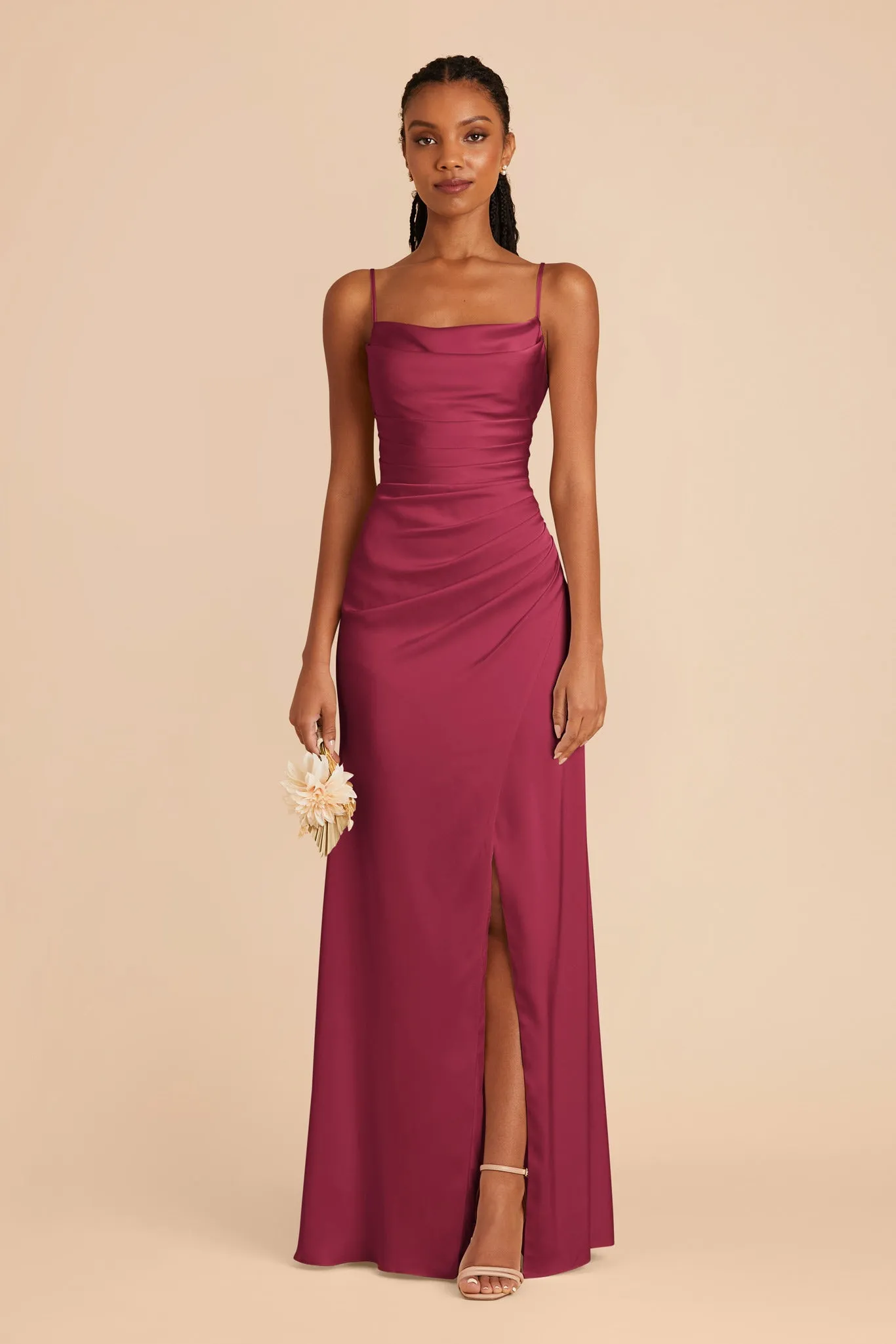 Lydia Matte Satin Dress - Berry sold by Birdy Grey product image thumbnail 3