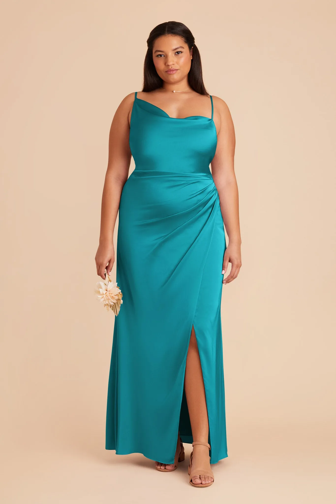 Jennifer Matte Satin Dress - Teal sold by Birdy Grey product image thumbnail 2