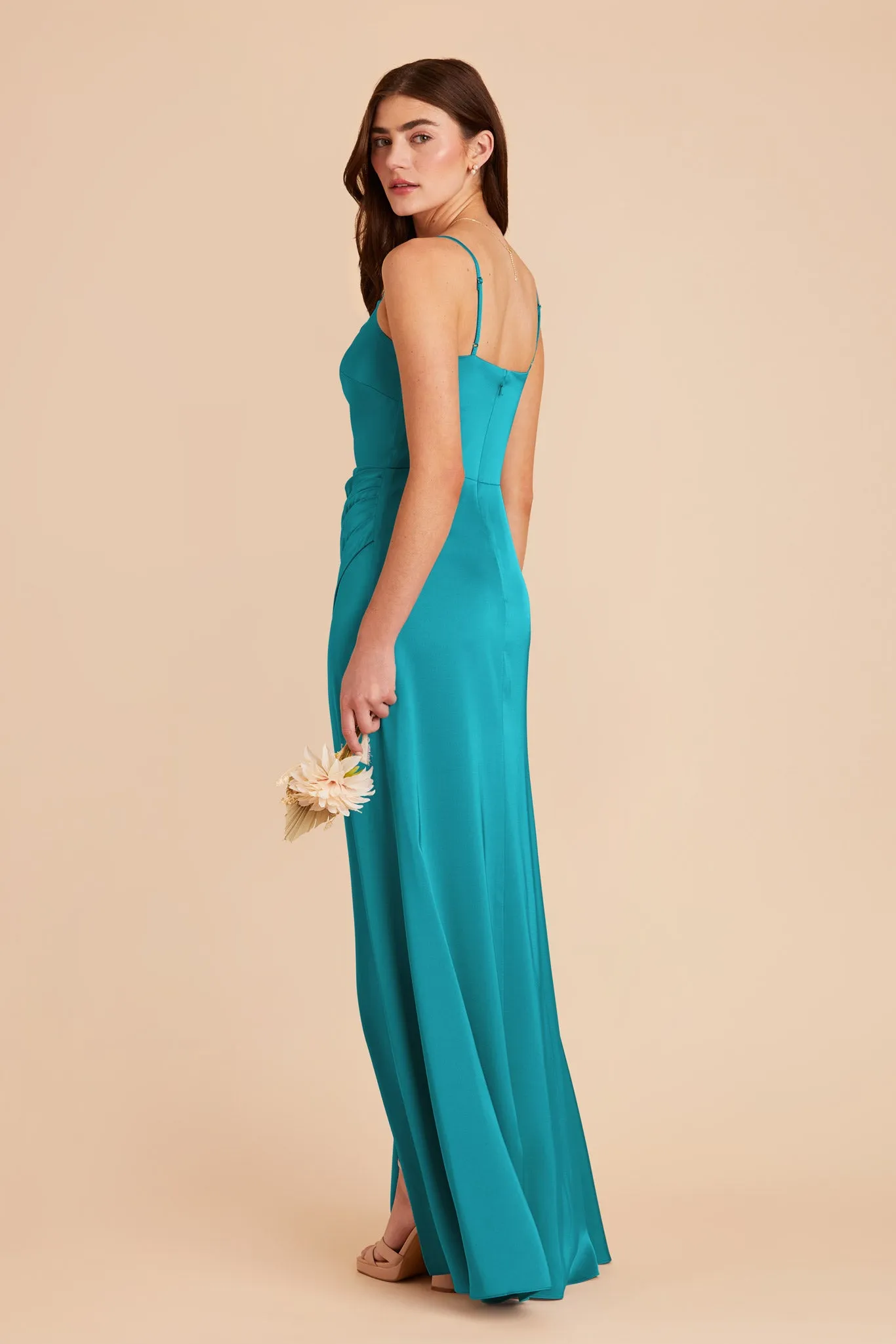 Jennifer Matte Satin Dress - Teal sold by Birdy Grey product image thumbnail 4