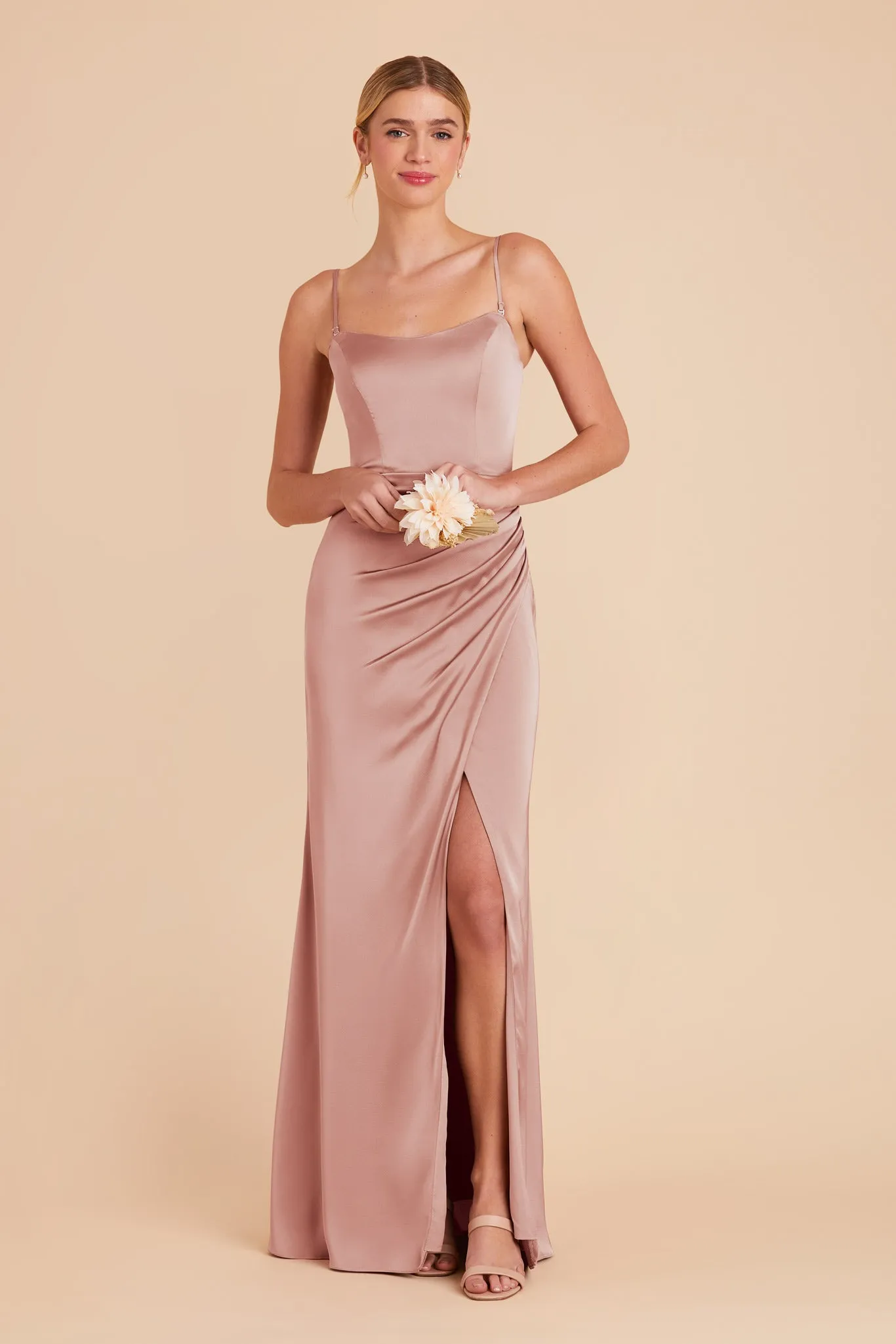 Anne Matte Satin Dress - English Rose sold by Birdy Grey product image thumbnail 4