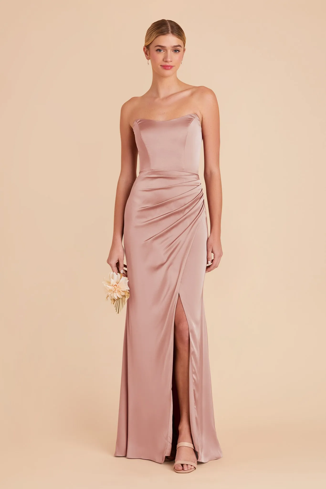 Anne Matte Satin Dress - English Rose sold by Birdy Grey product image thumbnail 3