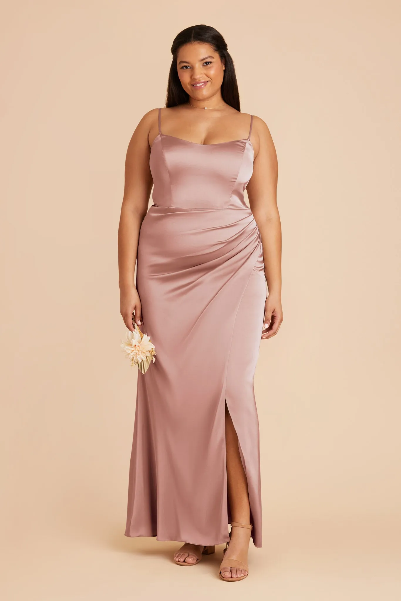 Anne Matte Satin Dress - English Rose sold by Birdy Grey product image thumbnail 2