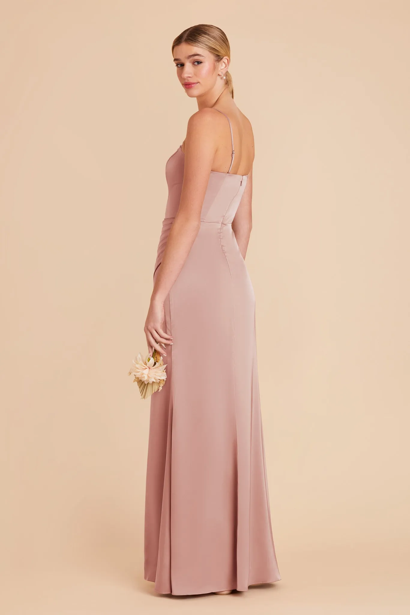 Anne Matte Satin Dress - English Rose sold by Birdy Grey product image thumbnail 5