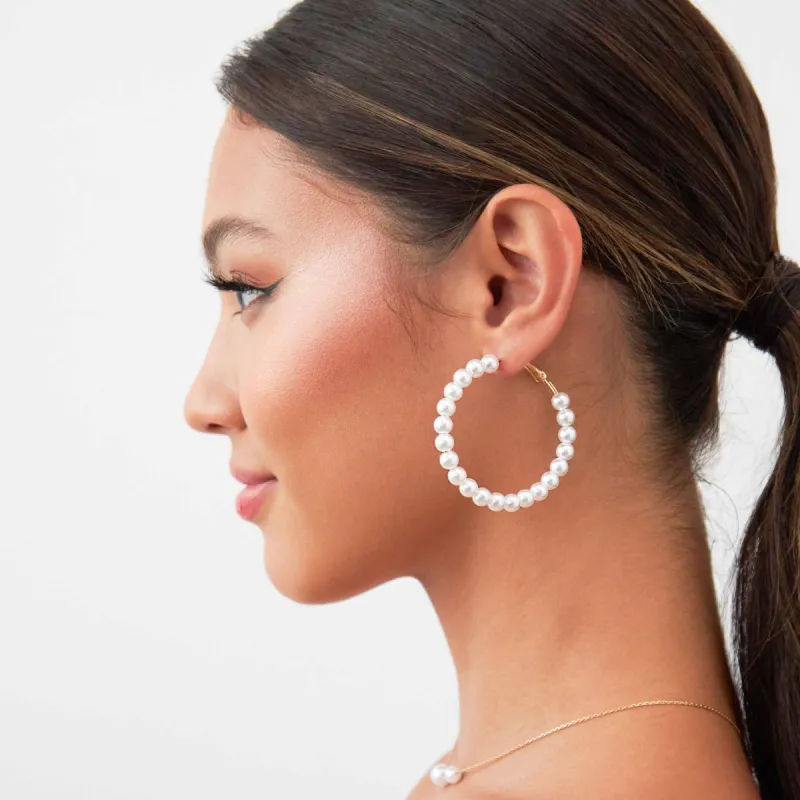 Bond Pearl Hoops sold by Birdy Grey