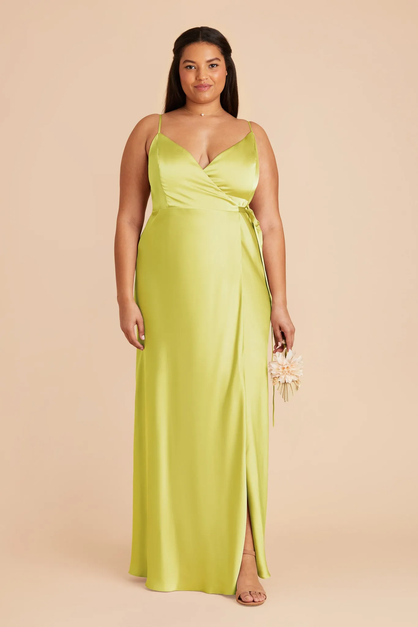 Cindy Matte Satin Dress - Chartreuse sold by Birdy Grey product image thumbnail 2