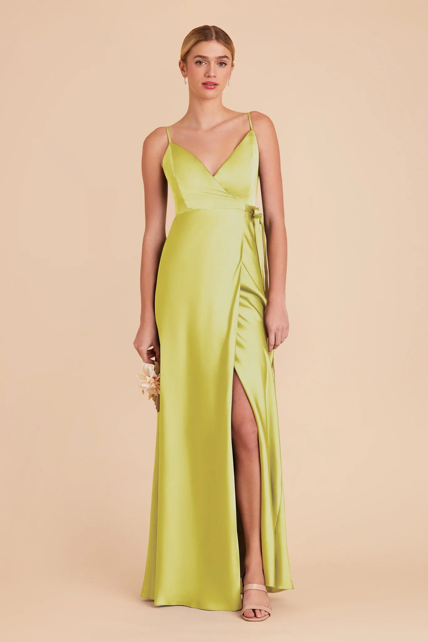 Cindy Matte Satin Dress - Chartreuse sold by Birdy Grey product image thumbnail 4