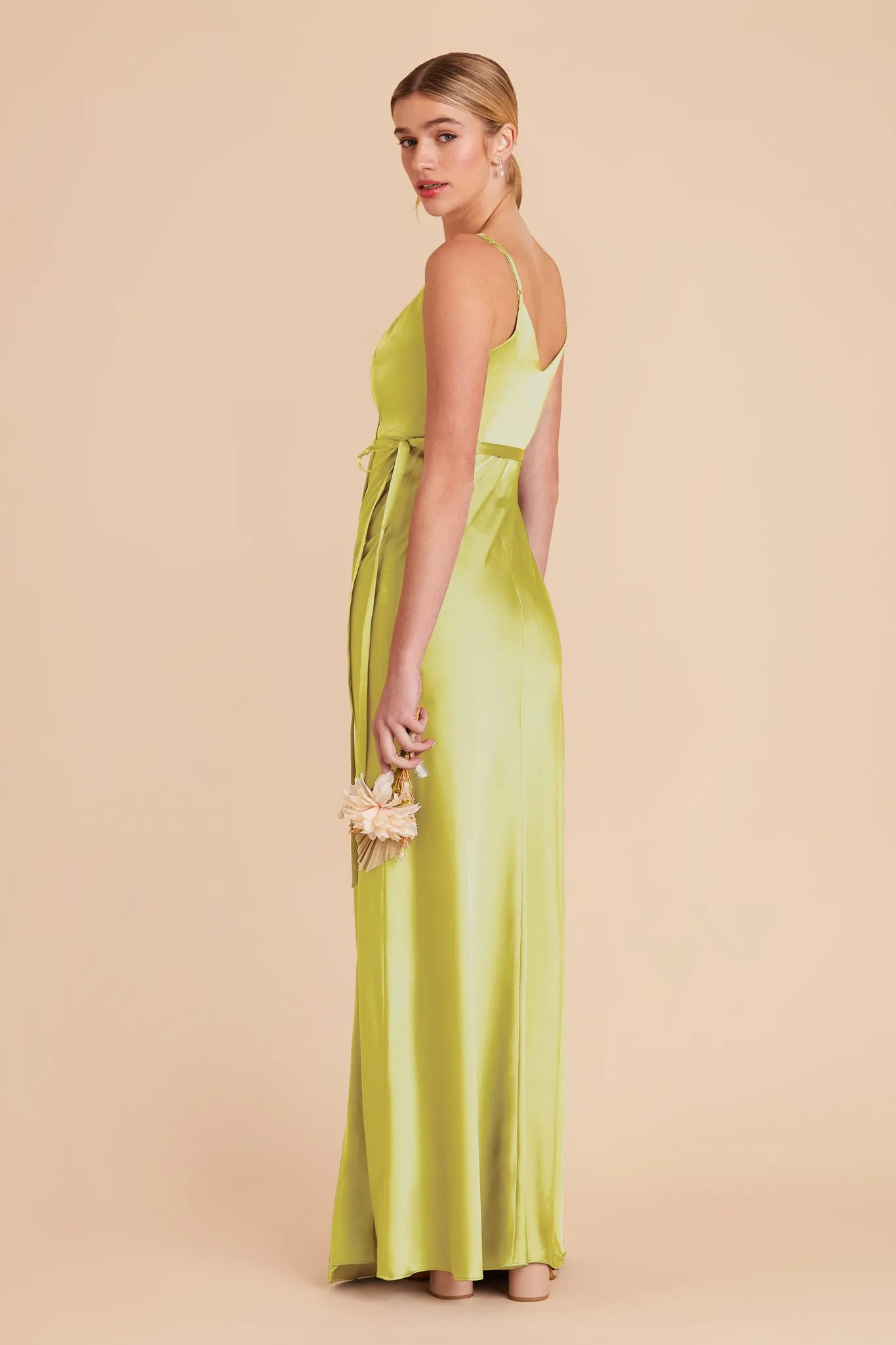 Cindy Matte Satin Dress - Chartreuse sold by Birdy Grey product image thumbnail 5