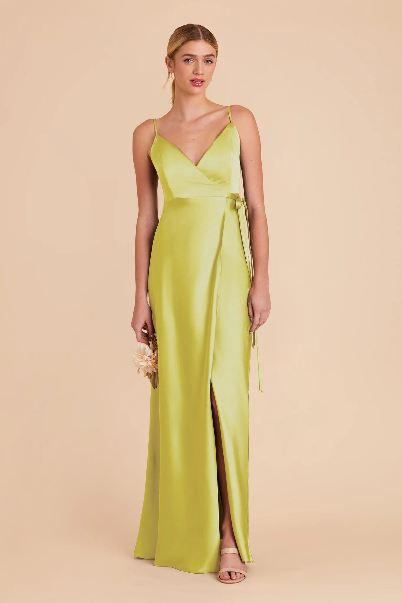 Cindy Matte Satin Dress - Chartreuse sold by Birdy Grey product image thumbnail 3