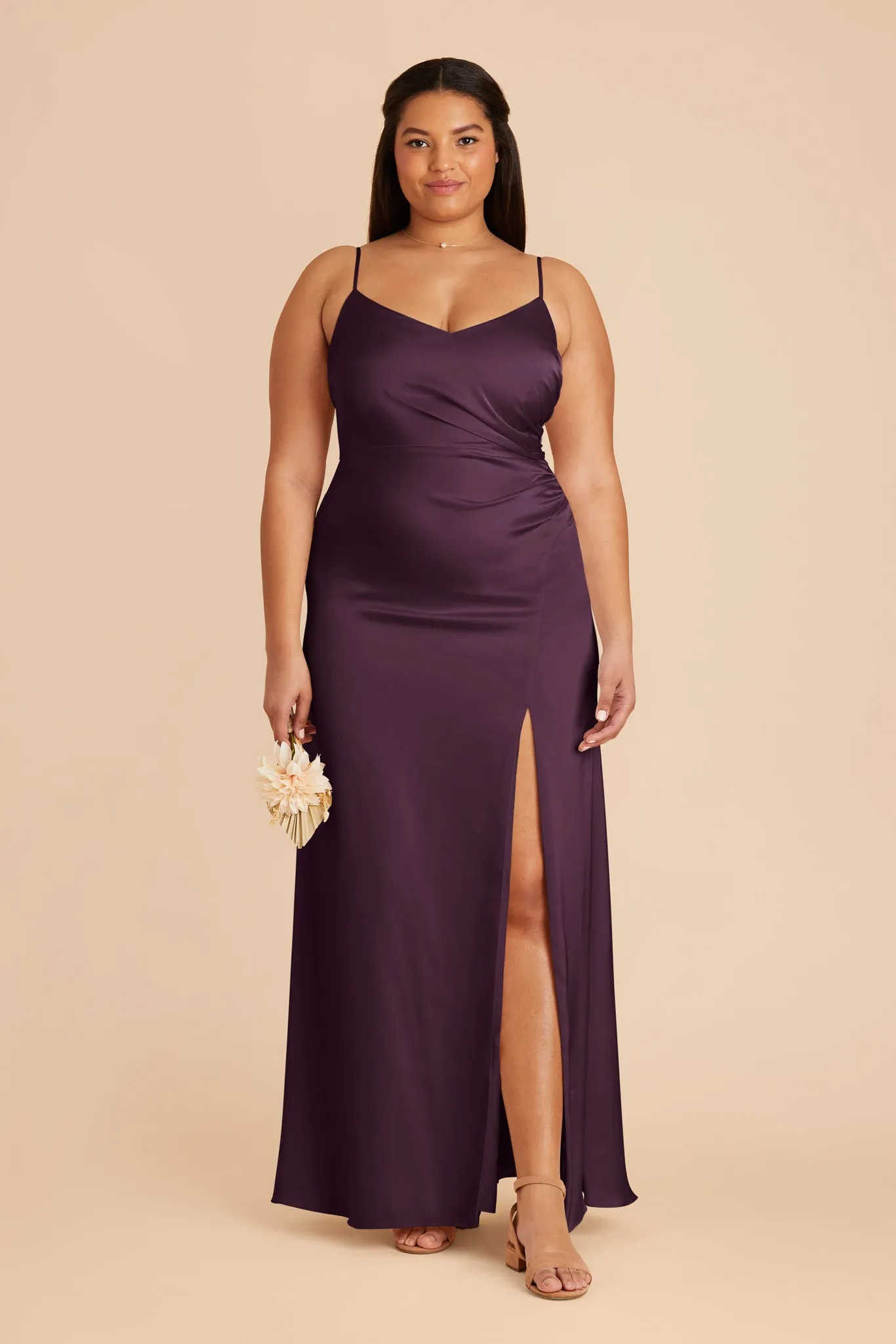 Catherine Matte Satin Dress - Plum sold by Birdy Grey product image thumbnail 2