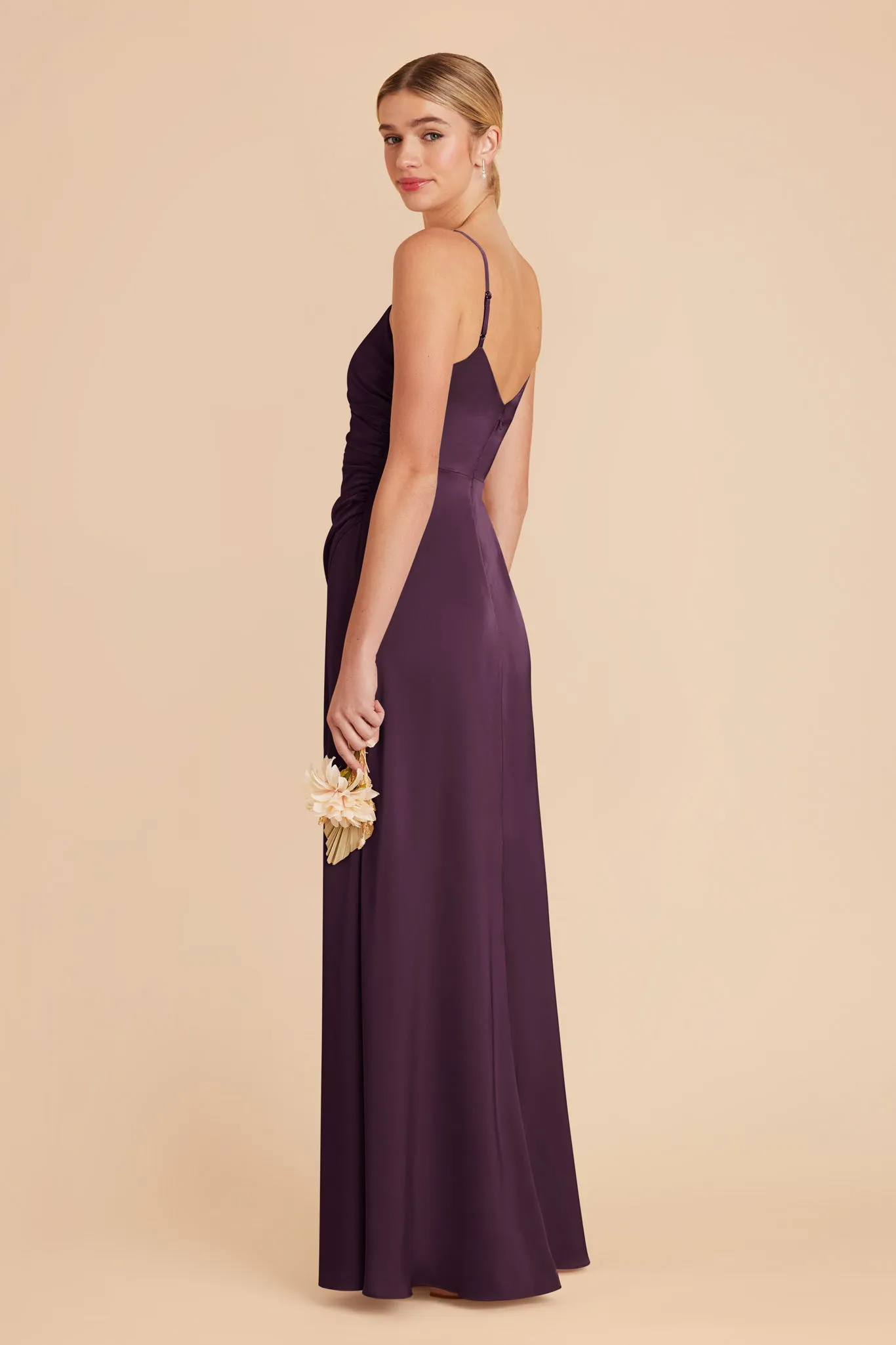 Catherine Matte Satin Dress - Plum sold by Birdy Grey product image thumbnail 4