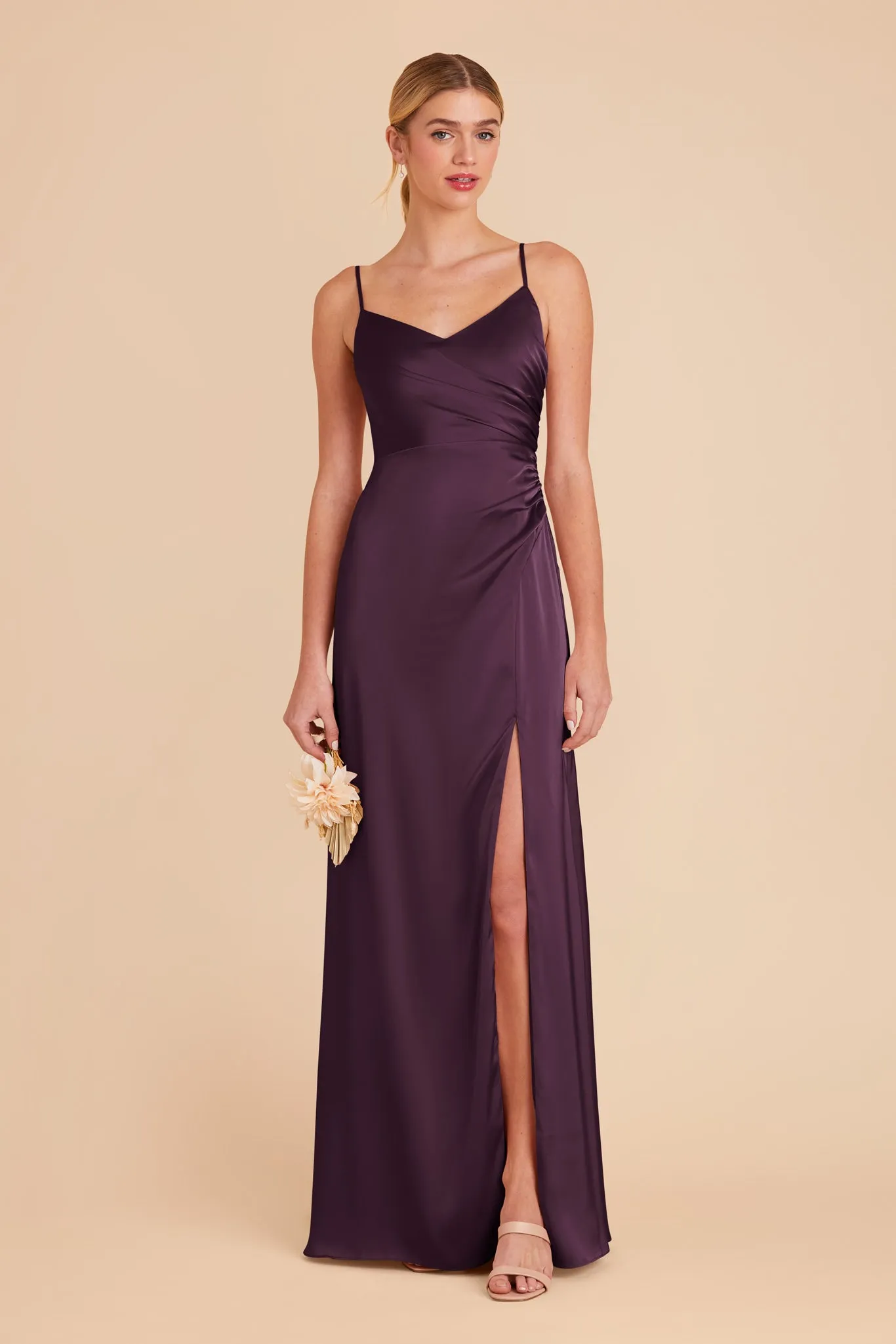 Catherine Matte Satin Dress - Plum sold by Birdy Grey product image thumbnail 3