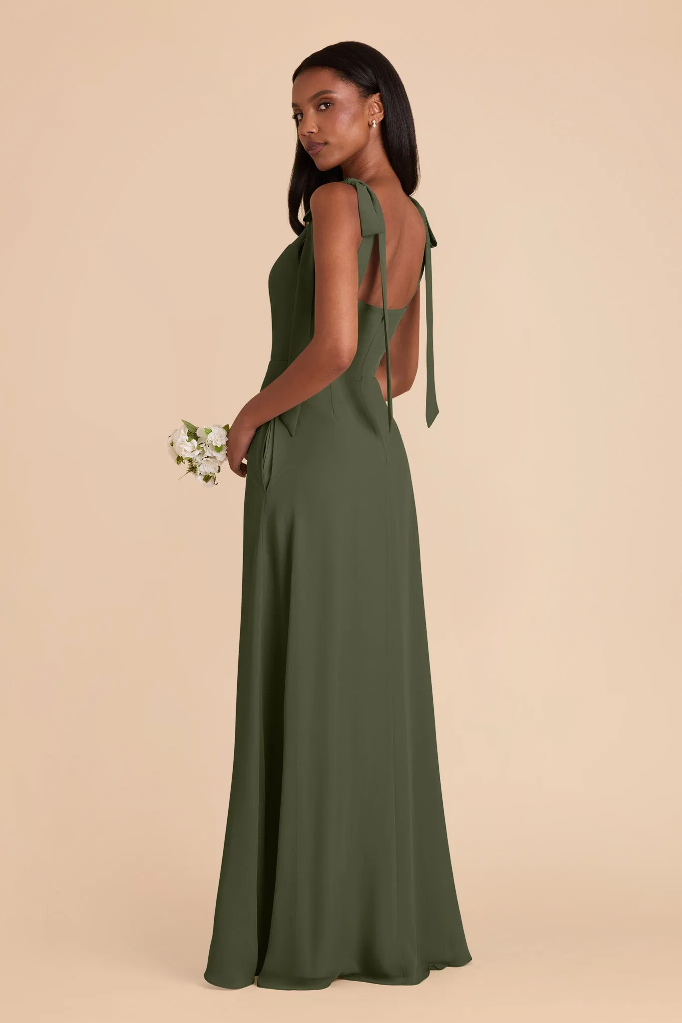 Alex Convertible Dress Chiffon - Olive sold by Birdy Grey product image thumbnail 5