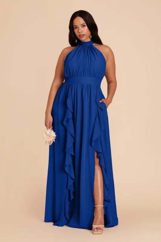 Joyce Chiffon Dress - Cobalt Blue sold by Birdy Grey