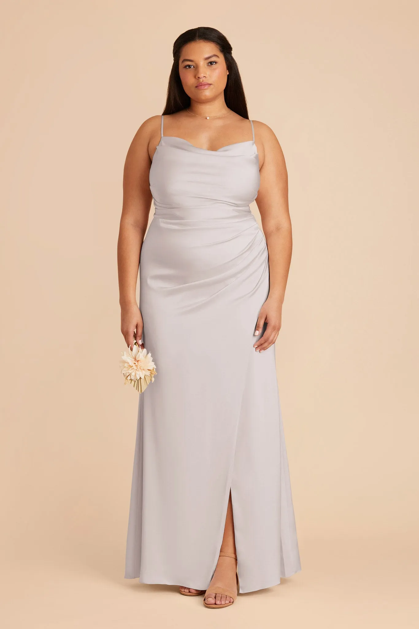 Lydia Matte Satin Dress - Platinum sold by Birdy Grey product image thumbnail 2